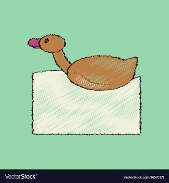 Flat shading style icon kids duck automatic vector image