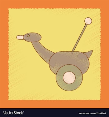 Flat shading style icon kids duck vector image