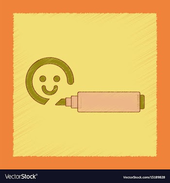 Flat shading style icon kids felt-tip marker vector image