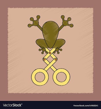 Flat shading style icon kids frog vector image