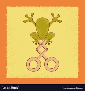 Flat shading style icon kids frog vector image