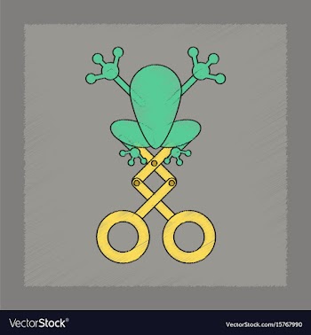 Flat shading style icon kids frog vector image