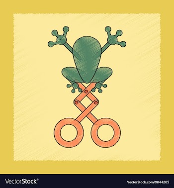 Flat shading style icon Kids frog vector image