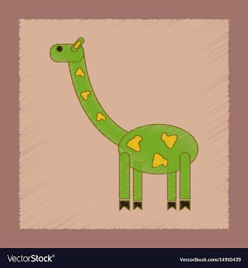 Flat shading style icon kids giraffe vector image