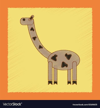 Flat shading style icon kids giraffe vector image