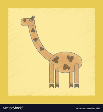 Flat shading style icon Kids giraffe vector image