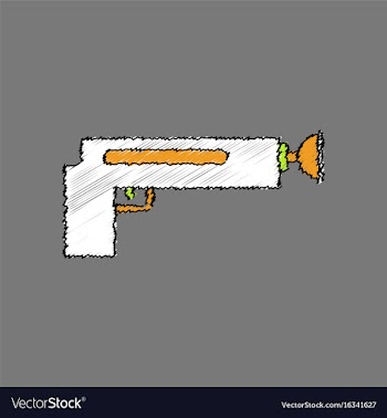 Flat shading style icon kids gun vector image