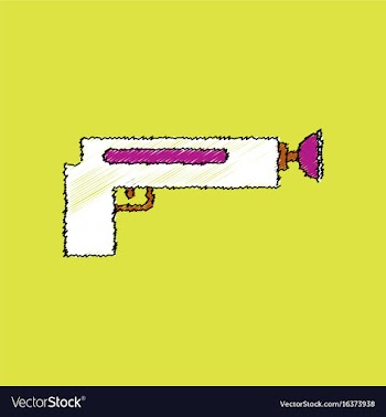 Flat shading style icon kids gun vector image