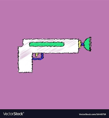 Flat shading style icon kids gun vector image