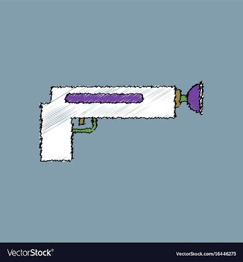 Flat shading style icon kids gun vector image