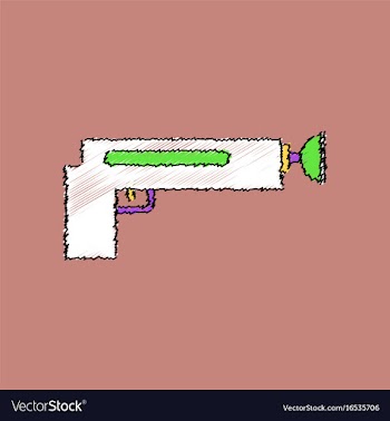 Flat shading style icon kids gun vector image