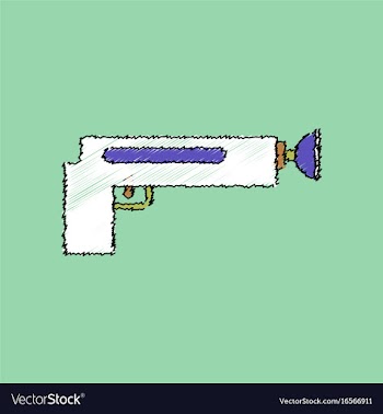 Flat shading style icon kids gun vector image