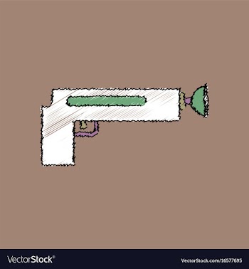 Flat shading style icon kids gun vector image