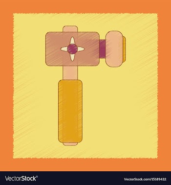 Flat shading style icon kids hammer vector image
