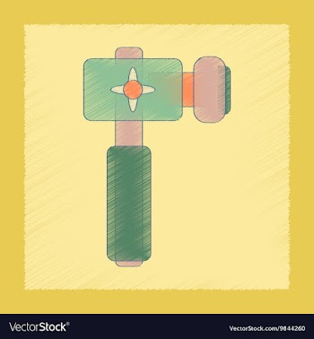 Flat shading style icon Kids hammer vector image