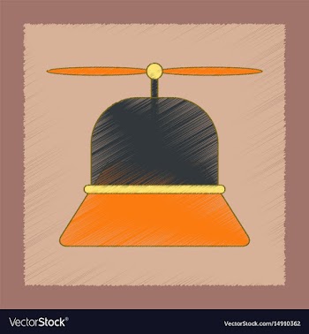 Flat shading style icon kids helicopter vector image
