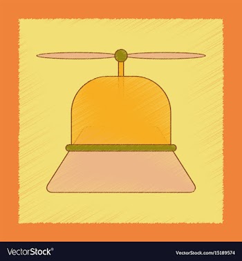Flat shading style icon kids helicopter vector image