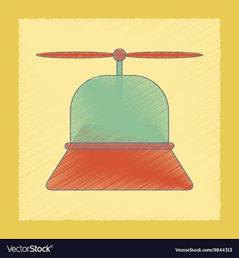 Flat shading style icon Kids helicopter vector image