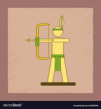 Flat shading style icon kids indian vector image