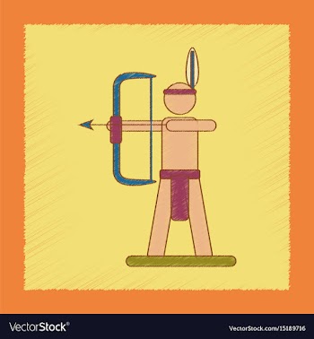 Flat shading style icon kids indian vector image