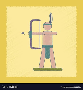 Flat shading style icon Kids Indian vector image