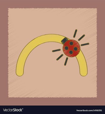 Flat shading style icon kids ladybug vector image