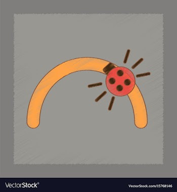 Flat shading style icon kids ladybug vector image