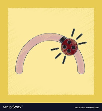 Flat shading style icon Kids ladybug vector image
