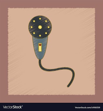 Flat shading style icon kids microphone vector image