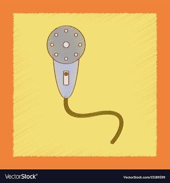 Flat shading style icon kids microphone vector image
