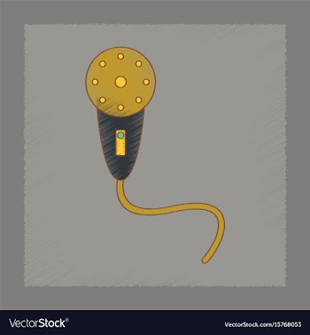 Flat shading style icon kids microphone vector image