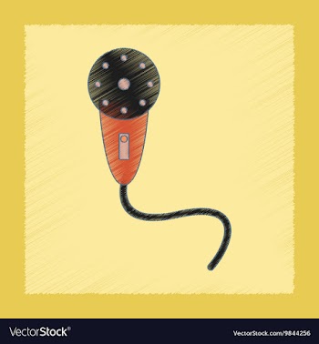 Flat shading style icon Kids microphone vector image