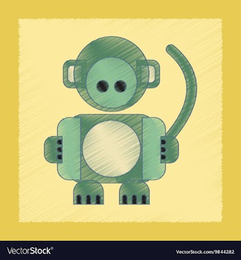 Flat shading style icon Kids monkey vector image