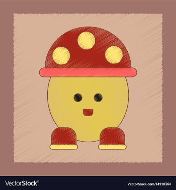 Flat shading style icon kids mushroom vector image