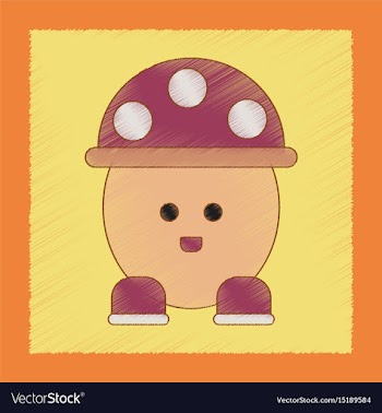 Flat shading style icon kids mushroom vector image