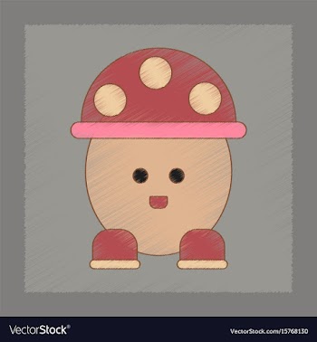 Flat shading style icon kids mushroom vector image