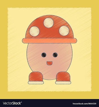 Flat shading style icon Kids mushroom vector image