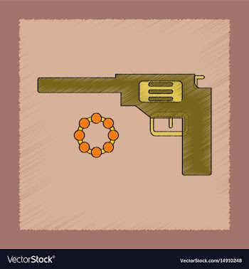 Flat shading style icon kids pistol vector image