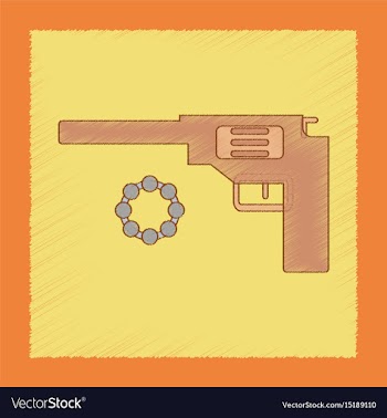 Flat shading style icon kids pistol vector image