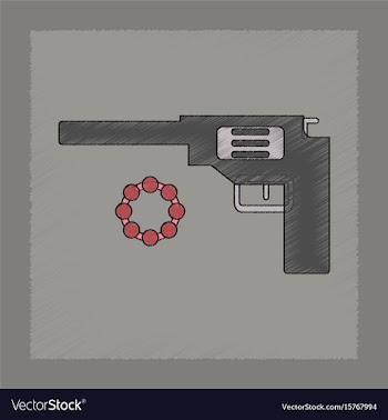 Flat shading style icon kids pistol vector image