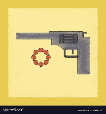 Flat shading style icon Kids pistol vector image