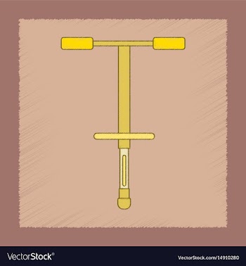 Flat shading style icon kids pogo stick vector image