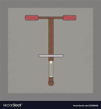 Flat shading style icon kids pogo stick vector image