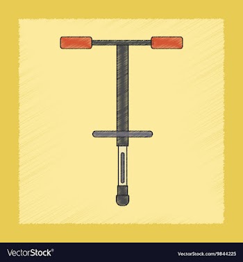 Flat shading style icon Kids pogo stick vector image