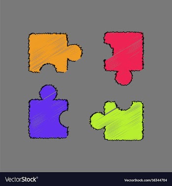 Flat shading style icon kids puzzle vector image