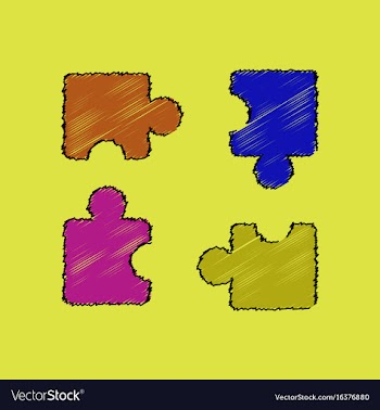Flat shading style icon kids puzzle vector image