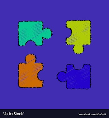 Flat shading style icon kids puzzle vector image