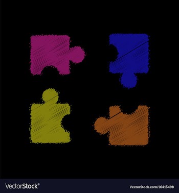 Flat shading style icon kids puzzle vector image