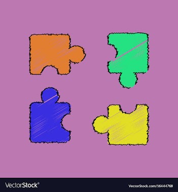 Flat shading style icon kids puzzle vector image