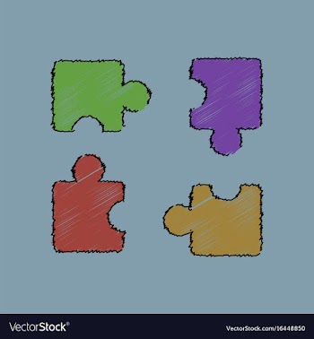Flat shading style icon kids puzzle vector image